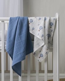 Muslinwrap 70x70 Ballong Blå, 2-pack