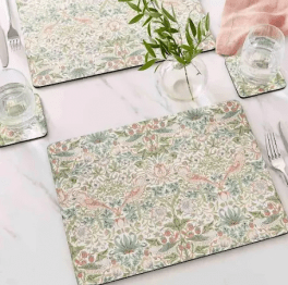 Morris & Co Bordsunderlägg Strawberry thief 4-pack