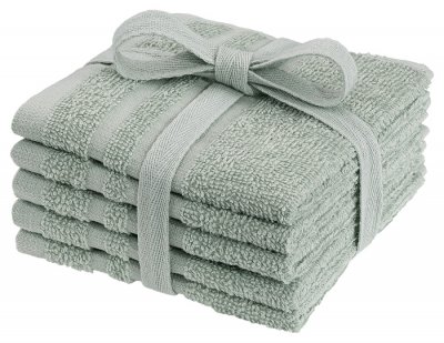 tvättlappar frotte 25x25cm grön 5-pack