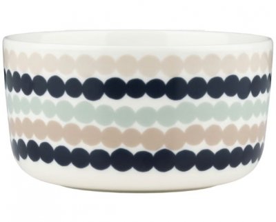 skål marimekko ljusblå prickig