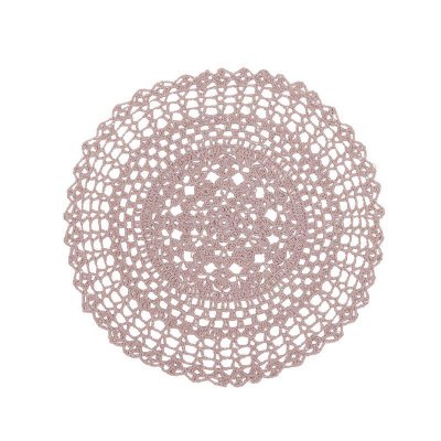 tablett virkad rosa ljusrosa duka