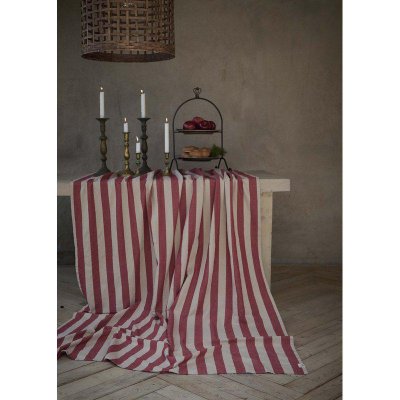 250146-222-60 fondaco amalia duk randig röd 140x300cm