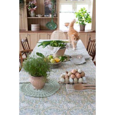 dante duk mönstrad grön