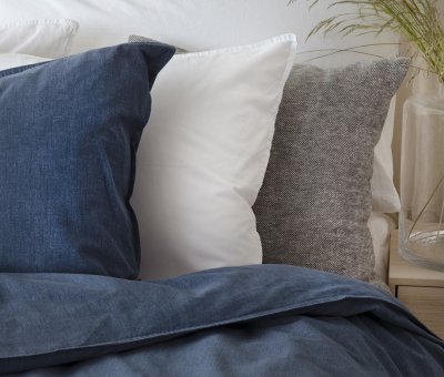 bäddset marinblå washet