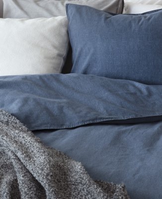 bäddset marinblå washet