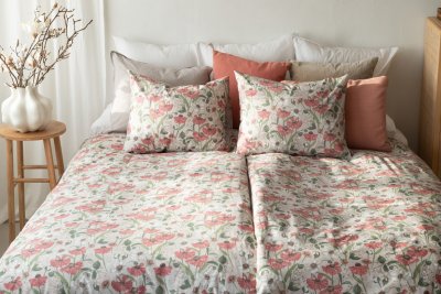 franzens textil borganäs bäddset fleur rosa2-delar