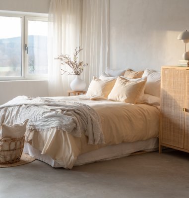 franzens textil borganäs bäddset thelma gul 2-delar