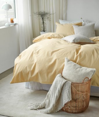 fransenz textil borganär bäddset humble gul ljusgul 2-delar