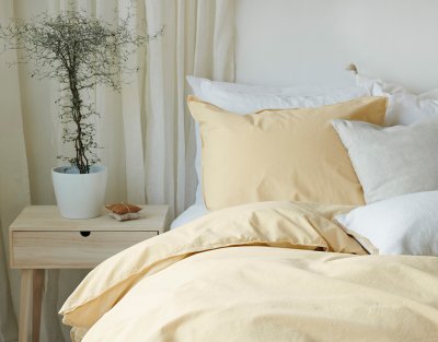 fransenz textil borganär bäddset humble gul ljusgul 2-delar