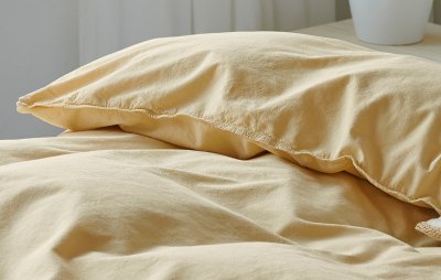 fransenz textil borganär bäddset humble gul ljusgul 2-delar