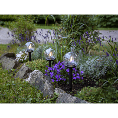 Solcellspollare 3-pack Globe