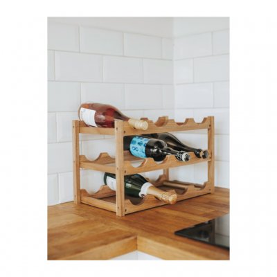 Vinställ 12 flaskor Akaciaträ