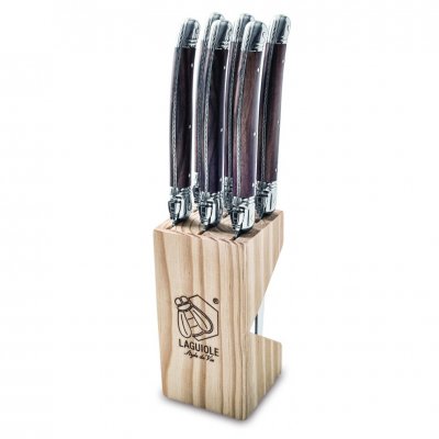 Grillknivar Laguiole Dark Wood SET