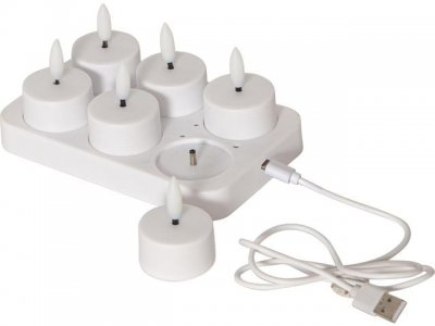 startrading uppladdningsbara värmeljus 6-pack flamme charge