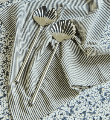 house doctor fan salladsbestick hdfan silver snäcka