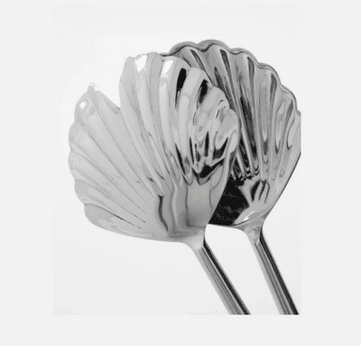 house doctor fan salladsbestick hdfan silver snäcka