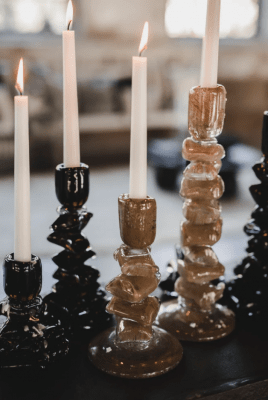 Jakobsdal caramella ljusstake beige