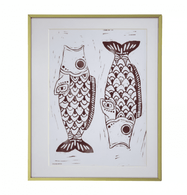 House doctor fisk wall art fisk tavla burgundy