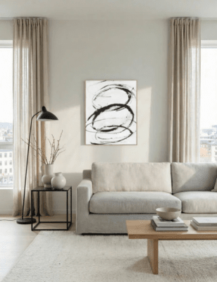Between Tavla Canvas 100x 80 cm Svart/Vit