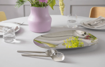 fat rostfritt stål uppläggningsfat dukning present