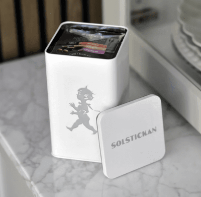 solstickan förvaringsburk kaffeburk zoega vit