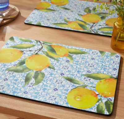 Morris & Co Bordsunderlägg amalfi lemon citron 4-pack